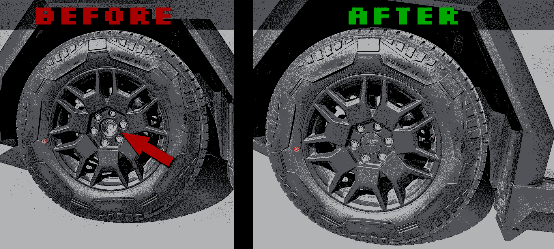 3D Printed Cybertruck Wheel Caps